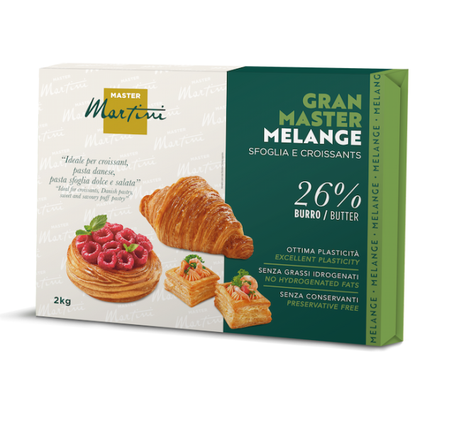 Master Martini Gran Master Melange 2kg, 26% masła – croissant, danish i ciastka francuskie.