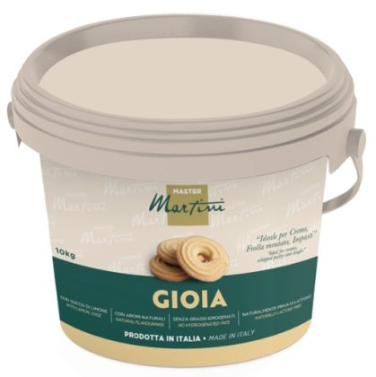 Wiaderko 10kg z szarego plastiku z kremem cukierniczym Master Martini Gioia, do kremów, ciast ubijanych i ciast.